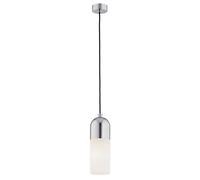 Netlighting Burgos Slim Pendant Ceiling Light Opal Matt Chrome in Silver Netlighting Silver