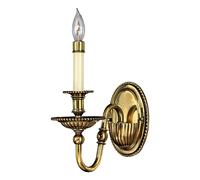 Netlighting Cambridge 1 Light Indoor Candle Wall Light Burnished Brass E14 in Yellow Netlighting Yellow