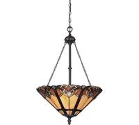 Luminosa Lighting Elstead Cambridge 3 Light Tiffany Ceiling Pendant Bronze Finish, E27