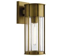 Netlighting Camillo 1 Light Medium Outdoor Wall Lantern Painted Natural Brass IP44 in Bronze Netlighting Bronze