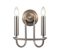 Luminosa Lighting Luminosa Capitol Hill 2 Light Candle Wall Lamp, Brushed Nickel