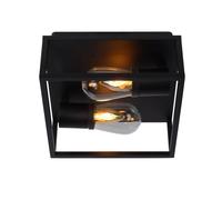Lucide Flush Ceiling Light, Aluminum, 12 W, Black