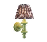 Netlighting Carnaby Green Wall Light Grey Fabric Ikat Shade 20cm B22 Netlighting Grey