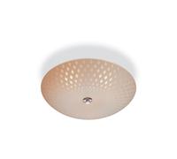 Netlighting Celine 3 Light Semi Flush Ceiling Light Opal Glass Decorative Pattern E14 in White Netlighting White