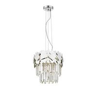 Netlighting Celine Crystal Laser Cut 4 Light Ceiling Chrome in Grey Netlighting Grey