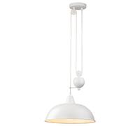 Netlighting Century 1 Light Rise & Fall Dome Ceiling Pendant White E27 Netlighting White
