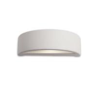 Luminosa Lighting Ceramic 1 Light Indoor Plaster Wall Light - 100W Unglazed, Acid White Glass, E27
