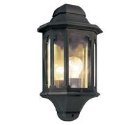 Netlighting Chapel 1 Light Outdoor Wall Half Lantern Light Black IP44 E27 Netlighting Black
