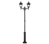 Netlighting Chapel 2 Light Twin Outdoor Post Lantern Black IP44 E27 Netlighting Black
