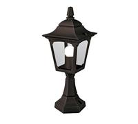 Netlighting Chapel Mini 1 Light Outdoor Pedestal Lantern Black IP44 E27 Netlighting Black