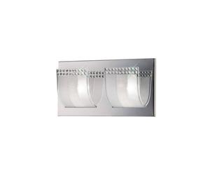 Netlighting Charis Flush Wall Lamp Switched 2 Light Polished Chrome Glass Crystal in Grey Netlighting Grey
