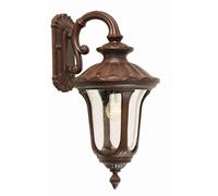 Netlighting Chicago 1 Light Outdoor Small Wall Lantern Light Rusty Bronze Patina IP44 E27 in Brown Netlighting Brown