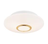 Netlighting Chicago Flush Ceiling 2 Light Opal Matt Brass Elements in White Netlighting White