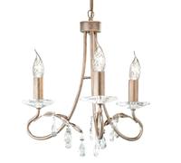 Christina Chandelier 3 Light Silver, Gold Finish, E14 - Silver