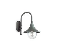 Netlighting Cima Outdoor Dome Wall Lantern 1 Light Anthracite IP43 E27 in Black Netlighting Black