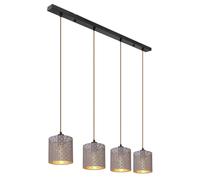 Netlighting Cindy Bar Pendant Ceiling Light Matt Black 4x E27 Netlighting Black