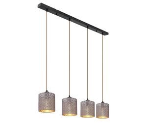 Netlighting Cindy Bar Pendant Ceiling Light Matt Black 4x E27 Netlighting Black