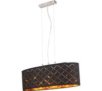Netlighting Clarke Bar Pendant Ceiling Light Nickel Matt 3x E27 in Black Netlighting Black