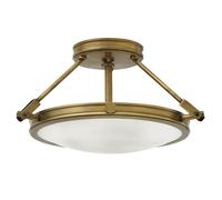 Netlighting Collier 3 Light Small Semi Flush Ceiling Light Brass E14 in Yellow Netlighting Yellow