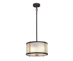 Netlighting Corona Cylindrical 2 Light Pendant Museum Bronze Frosted Glass in Brown Netlighting Brown