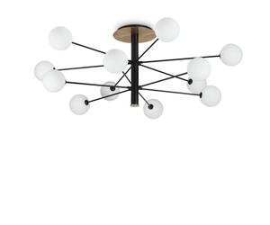 Netlighting Cosmopolitan 12 Arm Multi Arm Semi Flush Ceiling Light Black Netlighting Black