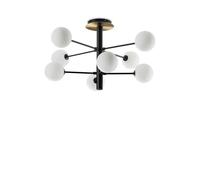 Ideal Lux Cosmopolitan 8 Light Globe Ceiling Light Matte Black, Satin Brass