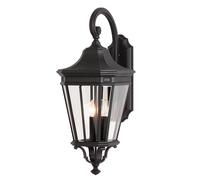 Netlighting Cotswold Lane 3 Light Outdoor Large Wall Lantern Black IP44 E14 Netlighting Black