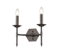Netlighting Crown 2 Light Indoor Candle Wall Light Iron E14 in Grey Netlighting Grey