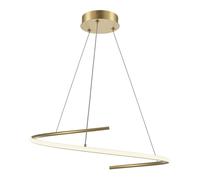 Netlighting Curve Modern Pendant Ceiling Light Brass 2100lm White Shade in Gold Netlighting Gold