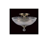 Netlighting Dallas Antique Brass Bowl Semi Flush Ceiling Light in Yellow Netlighting Yellow