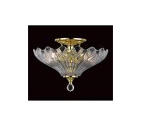 Netlighting Dallas Polished Brass Bowl Semi Flush Ceiling Light in Yellow Netlighting Yellow