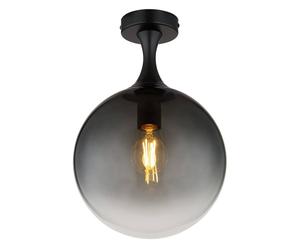 Netlighting Dalton Globe Ceiling Light Matt Black Ball Smoke Glass Shade 1x E27 Netlighting Black