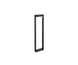 Netlighting Dannah Modern Solar Powered LED Box Shaped Tall Bollard Lamp Textured Black PIR Motion & Day Night Sensors Warm White IP44 Netlighting Black