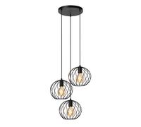 Netlighting Danza Classic Cluster Pendant Light Ø 50cm 3xE27 Black Netlighting Black