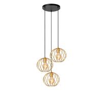 Netlighting Danza Classic Cluster Pendant Light Ø 50cm 3xE27 Matt Gold Brass Netlighting Gold