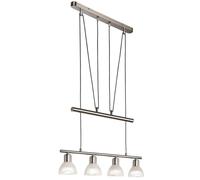 Netlighting Daytona Bar Pendant Nickel Alabaster Optic Glass Shade 4x E14 in Grey Netlighting Grey