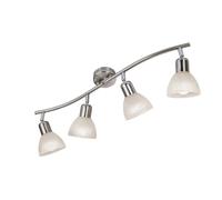 Netlighting Daytona Ceiling Spotlight Bar Nickel Matt ed Glass Shade 4x E14 3000K in Grey Netlighting Grey
