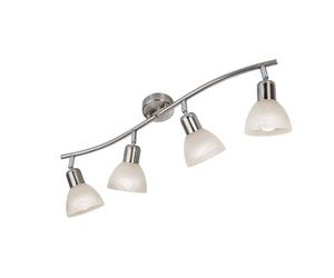 Netlighting Daytona Ceiling Spotlight Bar Nickel Matt ed Glass Shade 4x E14 3000K in Grey Netlighting Grey