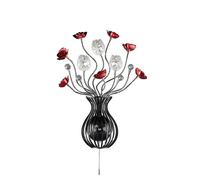 Netlighting (DH) Bonita Wall Lamp 3 Light G4 BlackRedCrystal NOT LEDCFL Compatible in Grey Netlighting Grey