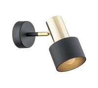 Netlighting Doria Single Spotlight Black Structure Brass Elements Netlighting Black