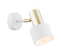 Netlighting Doria Single Spotlight White Structure Brass Elements Netlighting White