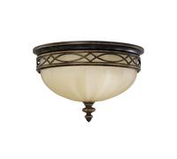 Netlighting Drawing Room 3 Light Flush Ceiling Light Walnut E27 in Brown Netlighting Brown