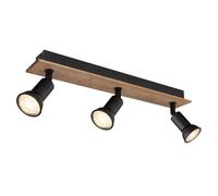 Netlighting Drew Ceiling Spotlight Bar Dark Brown 3x GU10 Netlighting Brown