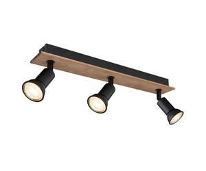 Netlighting Drew Ceiling Spotlight Bar Dark Brown 3x GU10 Netlighting Brown