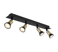 Netlighting Drew Ceiling Spotlight Bar Matt Black Gold 4x GU10 Netlighting Black