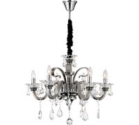 Netlighting Dunja Multi Arm Chandelier Chrome K9 Crystals 6x E14 in Silver Netlighting Silver