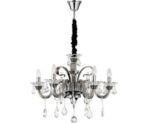 Netlighting Dunja Multi Arm Chandelier Chrome K9 Crystals 6x E14 in Silver Netlighting Silver