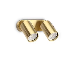 Netlighting Dynamite Twin Ceiling Spotlight Brass 2x GU10 in Gold Netlighting Gold