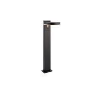 Netlighting Ebro Modern Solar Powered Dimmable LED Round Bollard Lamp Textured Black PIR Motion & Day Night Sensors Warm White IP44 Netlighting Black