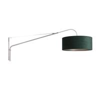 Netlighting Elegant Classy Wall Lamp with Shade Brushed Steel Velvet Green in Grey Netlighting Grey
